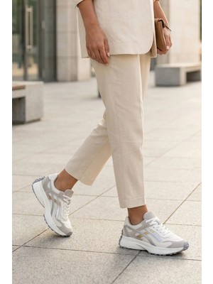 Stilbagshoes April Özel Taban Ithal Model Kadın Spor Ayakkabı Buz Gümüş
