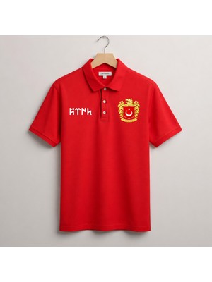 Türk Boyu Göktürkçe Türk Yazılı Polo Yaka T-Shirt