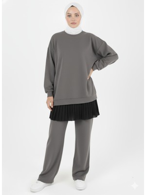 Ülker Aydın Kadın Piliseli Krep Üst Giyimi Uzatan Lastikli Içlik Etek