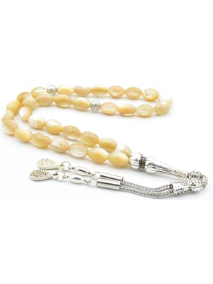 Murty99 Hakiki Arpa Kesim Doğal Kahverengi Sedef Tesbih