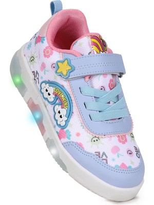 Kiko Kids  Bulut Cırtlı Işıklı Kız Çocuk Günlük Spor Ayakkabı