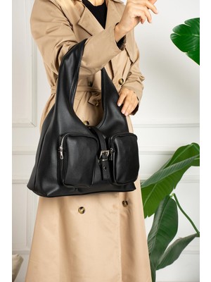 Isador Cepli Sivra Toka Detaylı Fermuarlı Çift Cepli Omuz Çantası