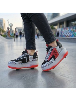 Öztürk Işıklı Akıllı Mekanizma Bağcıklı Çocuk Paten Ayakkabı