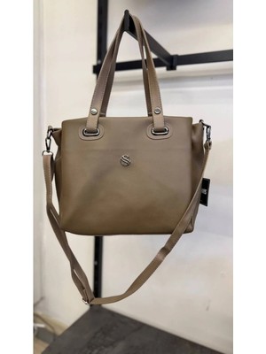 Sanmorris 1374 Sn Kadın Çapraz Askılı Yumuşak Dokulu Krem 4 Gözlü Siyah Aksesuar Omuz ve El Çantası