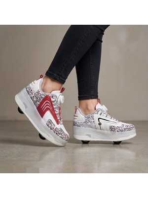 Öztürk Işıklı Akıllı Mekanizma Bağcıklı Çocuk Paten Ayakkabı