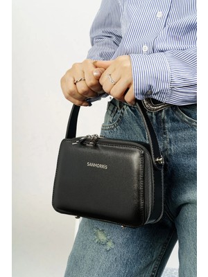 Sanmorris Kadın Şık Detaylı Fermuarlı Ayarlanabilir Çapraz Askılı El ve Omuz Çantası