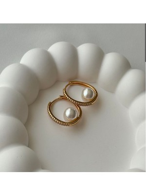 Marem Rose Inci Taşlı Çelik Küpe