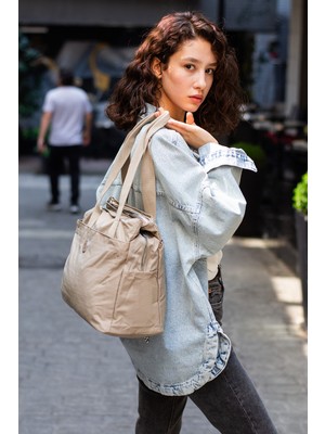 Sanmorris 7004 Şık ve Modern Büyük Boy Bol Bölmeli Kadın El ve Omuz Çantası Günlük ve Seyahata UYGUN(30X37X18)