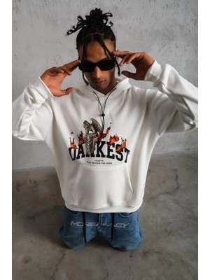 Beruflic Erkek Oversize Kapüşonlu Sweatshirt –  Renk Üç Iplik Içi Pamuklu Kanguru Cepli Baskılı Hoodie Rahat Kalıp Kışlık Günlük Kombinlere Uygun