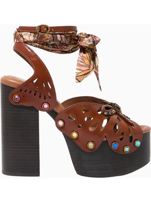 Kurt Geiger Butterfly 140 %100 Deri, Platform Topuklu Kadın Sandalet