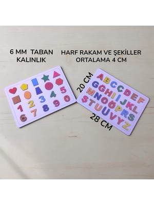 Alfabe  Rakam Giometrik Şekiller  Renkli Harf ve Rakamlar Puzzle Ikili Set Kreş Ana Okulu
