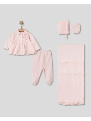 Inci Detaylı 5'li Yenidoğan Kız Bebek Hastane Çıkışı %100 Pamuk Oeko Tex Sertifikalı