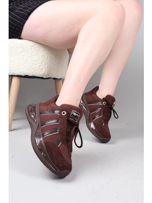 Birikon Pıra Kalın Tabanlı Spor Ayakkabı Kahverengi