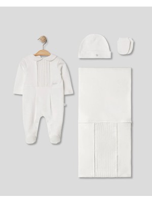 Vual Pliseli Erkek Bebek 4'lü Hastane Çıkışı Hediyelik