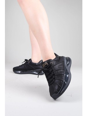 Birikon Nano Dikiş Detaylı Spor Ayakkabı Siyah