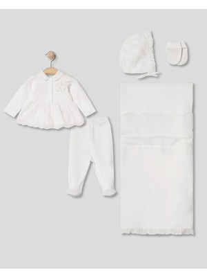 Inci Detaylı 5'li Yenidoğan Kız Bebek Hastane Çıkışı %100 Pamuk Oeko Tex Sertifikalı