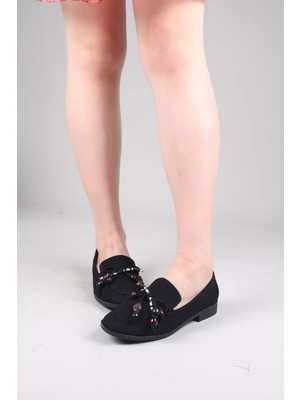 Birikon Reyes Boncuklu Loafer Siyah