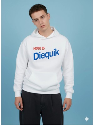 Lenithra Need To Diequik Sırt Baskılı Unisex Oversize Hoodie