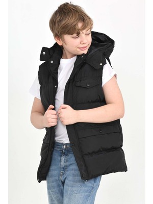 Napoli Jous Erkek Çocuk Yelek Kapüşonlu Fermuarlı