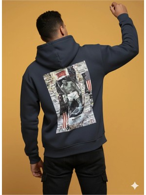 Lenithra Muhammed Ali Sırt Baskılı Unisex Oversize Hoodie