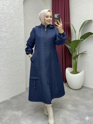 Glr & Gym Nursena Kadın Büyük Beden Mevsimlik Ara Boy Örme Kapitone Mont