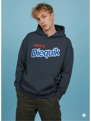 Lenithra Need To Diequik Sırt Baskılı Unisex Oversize Hoodie