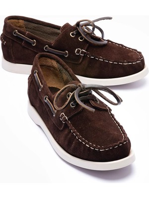 Mubiano Kadın Hakiki Süet Bağcıklı Loafer Günlük Ayakkabı Torin Kahverengi