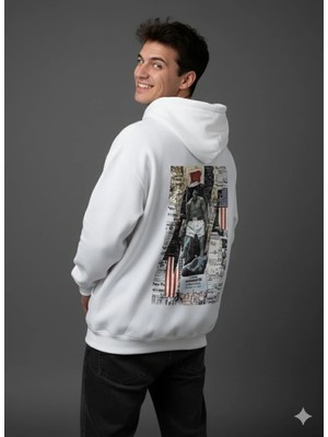 Lenithra Muhammed Ali Sırt Baskılı Unisex Oversize Hoodie