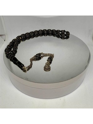 Tesbih TSBH0188HK 925 Ayar Gümüş Püsküllü Gümüş Işlemeli Beyzi Kesim Erzurum Oltu Tesbih