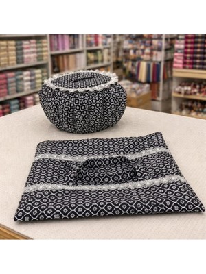 Flamel Pötikare Desenli Yoğurt Mayalama Örtüsü & Tepsi Taşıma Çantası Set