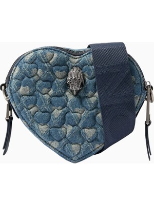 Kurt Geiger Kensington Heart Denim Lüks Tasarım Kadın Çapraz Çanta