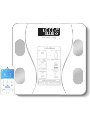 VeraGlobe Buğz Beyaz Renk Bluetooth Özellikli Akıllı Tartı