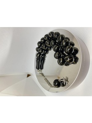 Tesbih TSBH0175HK Kararmaz Metal Püsküllü Pirinç Işlemeli Efe Boy Rus Oltu Tesbih