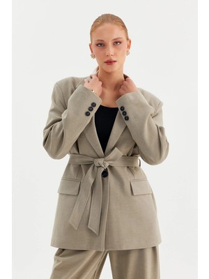Nish&Chic Belden Bağlamalı Oversize Ceket