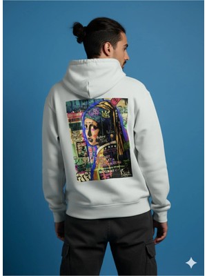 Lenithra Inci Küpeli Kız Sırt Baskılı Unisex Oversize Hoodie
