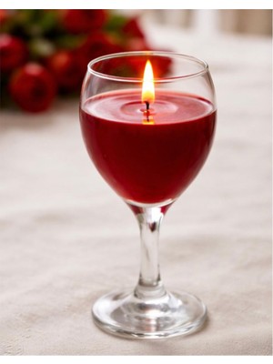 El Yapımı Doğal Soya Mum-Şarap Görünümlü-Ev Dekorasyon-Hediyelik