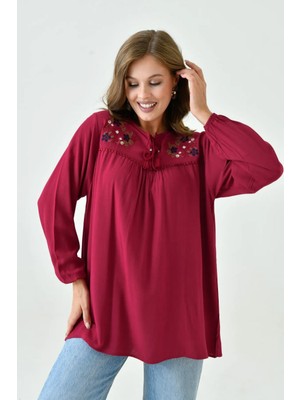 Lifera Nakışlı Şile Bezi Bluz