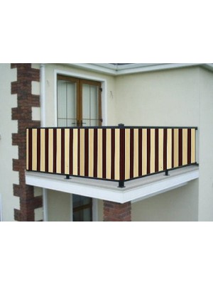 Ceylan Home Balkon Demir Perdesi Bağcıklı Kahverengi Krem 450X80