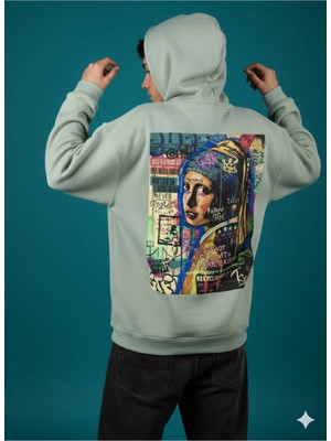 Lenithra Inci Küpeli Kız Sırt Baskılı Unisex Oversize Hoodie