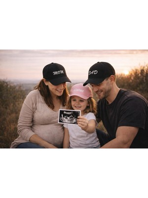 SF Collection Aile Kombin Şapka Seti Mom Dad Sister Brother Baskılı Unisex Ayarlanabilir Şapka