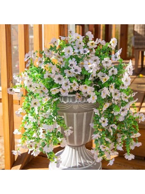 Yapay Çiçek Beyaz Sarkan Mineli Okaliptus Şimşir Yapay Sarmaşık 5dal 60CM