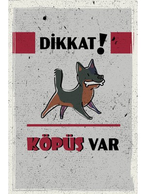 tp Retro Vintage 5 mm Ahşap Üzerine Dikkat Köpüş Var Temalı Poster Tablo 20X30 cm