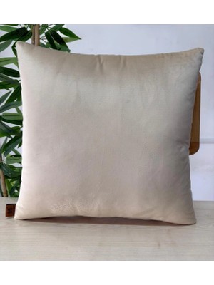 Elanora Home Luxury Soft Kadife Bej Kırlent Kılıfı ,yumuşak Dokulu, Şık & Modern
