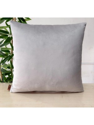 Elanora Home Luxury Soft Kadife Açık Gri Kırlent Kılıfı ,yumuşak Dokulu, Şık& Modern