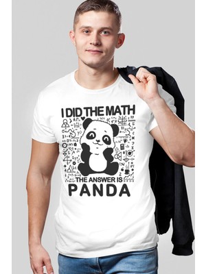 Rock&roll Panda Cevabı Kısa Kollu Beyaz Erkek Tişört