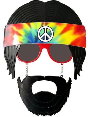 Colezium Siyah Lı Bandana Tasarımlı Hippi Parti Gözlüğü 26X18 cm