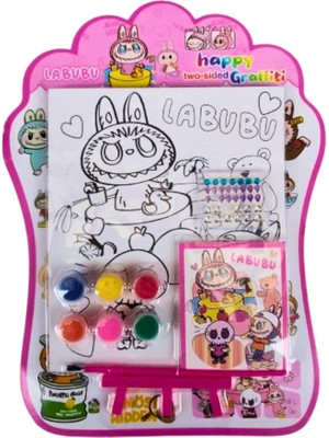 Glanart Mini Şövaleli 15X20 cm Ebat Çocuklara Özel Labubu Boyama Seti