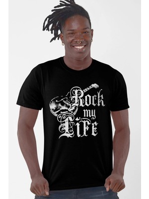 Rock&roll Hayatım Rock Kısa Kollu Siyah Erkek Tişört