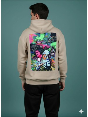 Lenithra Jazz Club Sırt Baskılı Unisex Oversize Hoodie