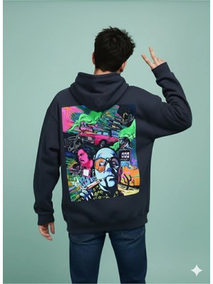 Lenithra Jazz Club Sırt Baskılı Unisex Oversize Hoodie